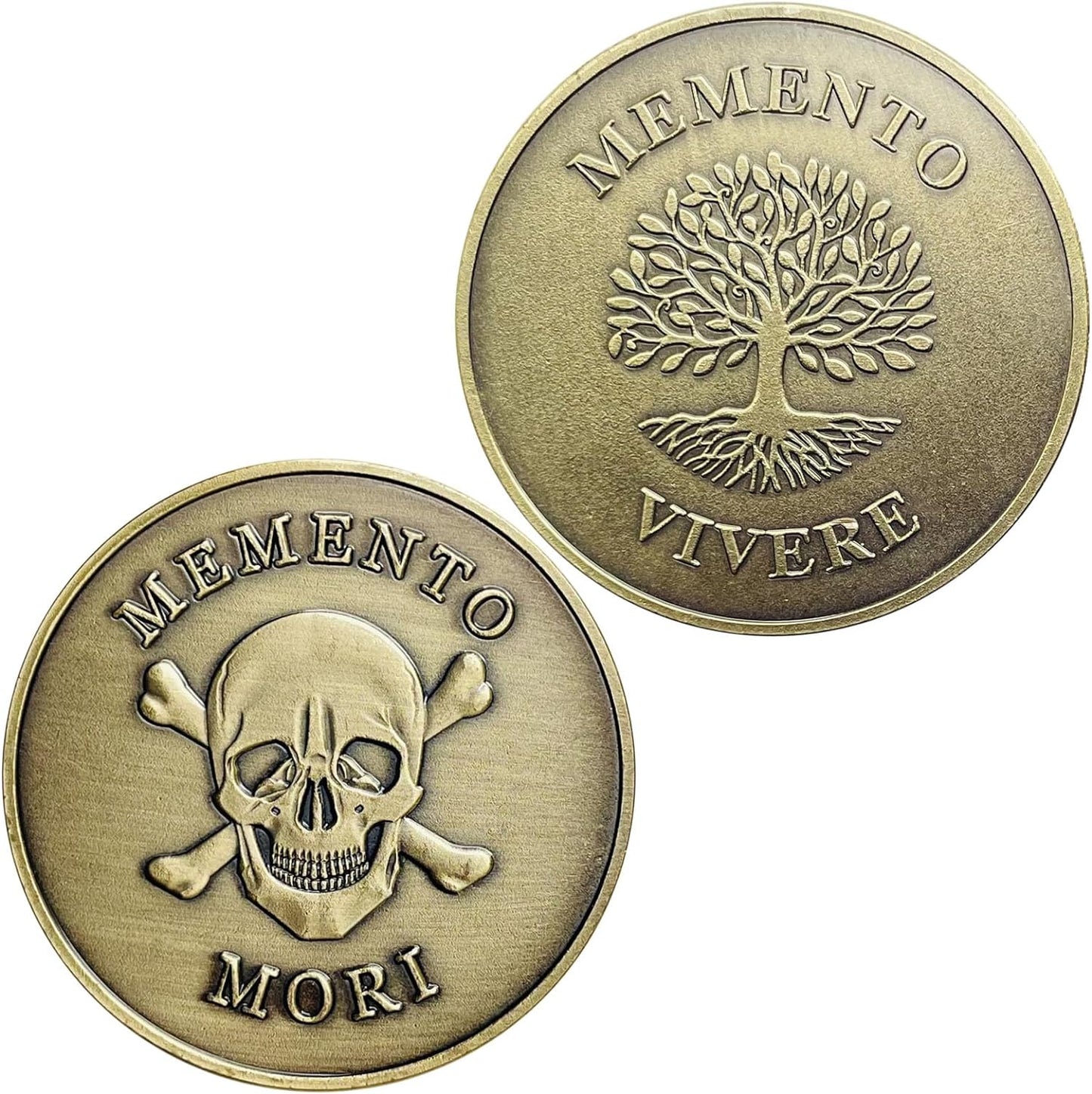 Memento Mori Coin, Momento Mori Coin for Daily Stoic Practice,Memento Vivere,Stoic Reminder Token Skull Challenge Coin,Yes No Coin,Decision Maker Coin,Edc Coin,Worry Coin,Lucky Coin,Stoicism Gifts