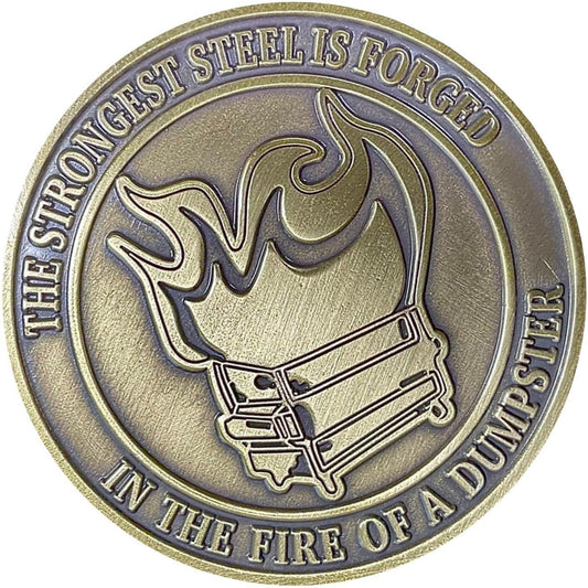 Dumpster Fire Desk Coin - the Fire of Dumpster Coin | Appreciation Morale Booster Coin | Hilarious Challenging Humor Coin | Dumpster Fire Decoration for Competitions, Reward and Appreciation