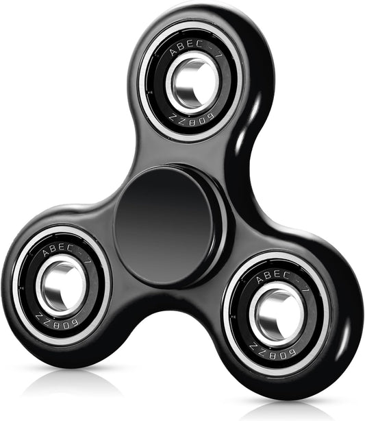 Fidget Spinner Sensory Hand Fidget Toy Anxiety Stress Relief Party Bag Fillers Easter Gifts for Kids Adults Goodie Bag Stuffers (Black)