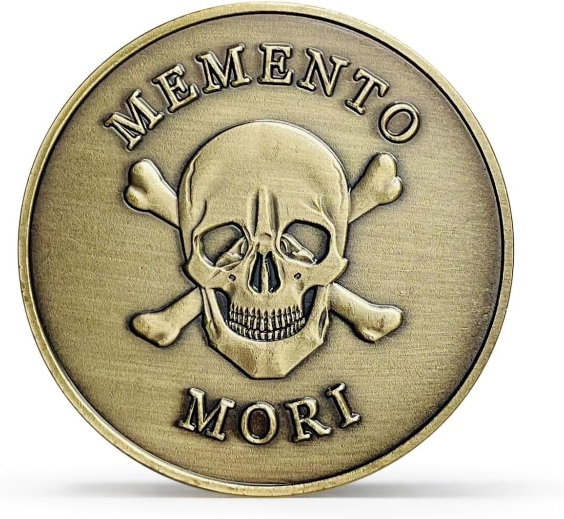 Memento Mori Coin, Momento Mori Coin for Daily Stoic Practice,Memento Vivere,Stoic Reminder Token Skull Challenge Coin,Yes No Coin,Decision Maker Coin,Edc Coin,Worry Coin,Lucky Coin,Stoicism Gifts